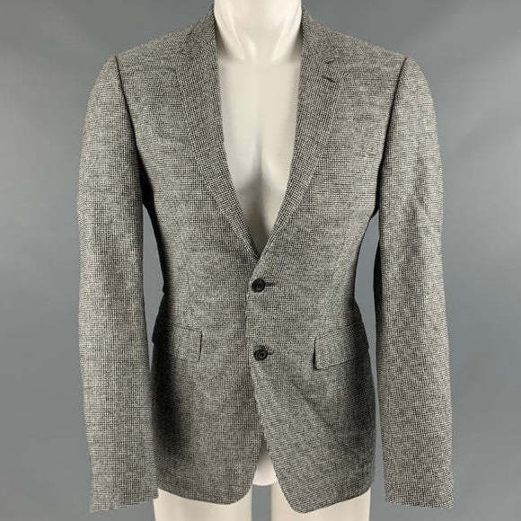 BURBERRY LONDON Other - BURBERRY LONDON Black White Houndstooth Cotton Blend Sport Coat